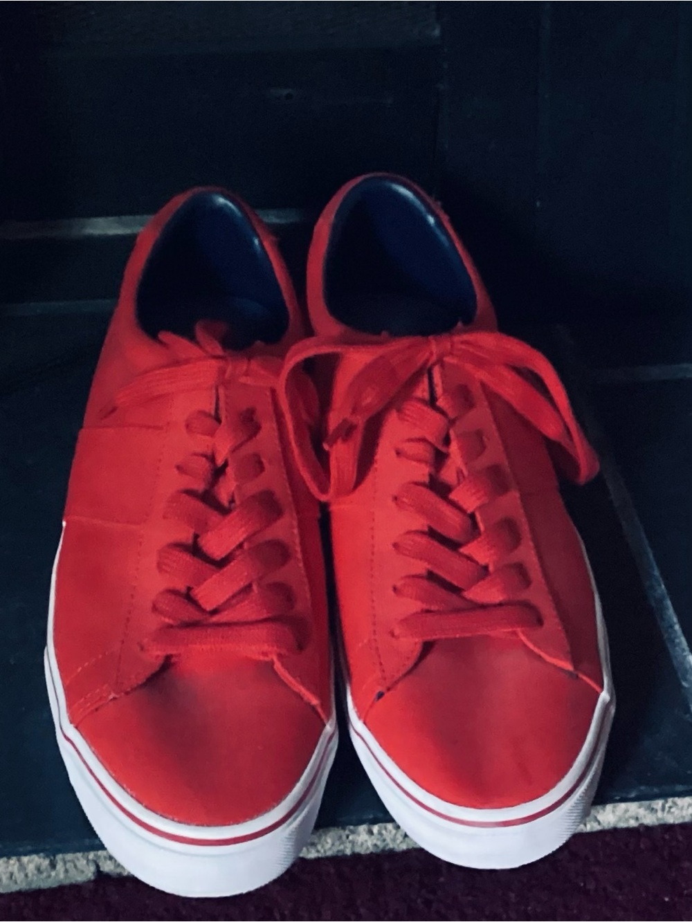 Ralph Lauren Red Low-Top Canvas Sneakers